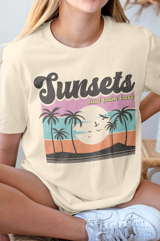 Sunsets and Palm Trees, Summer Graphic Tee