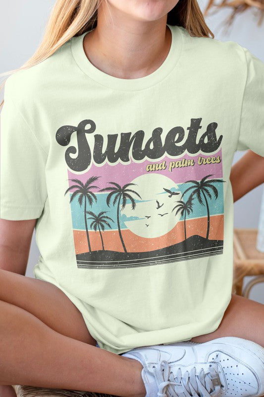 Sunsets and Palm Trees, Summer Graphic Tee